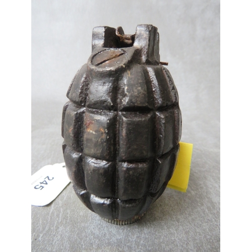 245 - A WWI BRITISH No. 5 MILLS BOMB, rifle grenade (Inert)