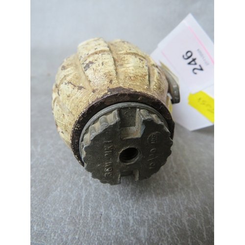 246 - A WWII MILLS BOMB GRENADE 36, dated 1940 (Inert)