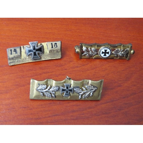 95 - THREE WWI GERMAN IRON CROSS SWEETHEART BROOCHES, one dated 14/16 (3)