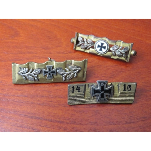 95 - THREE WWI GERMAN IRON CROSS SWEETHEART BROOCHES, one dated 14/16 (3)