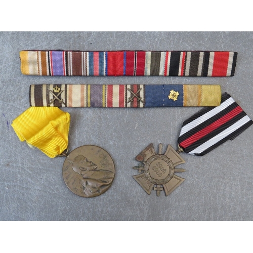 288 - A GERMAN 1914-1918 HONOUR CROSS, Prussia 1847 medal and two bars of German ribbons