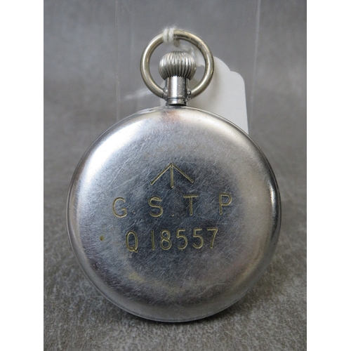 292 - A GSTP MILITARY POCKET WATCH MARKED Q18557