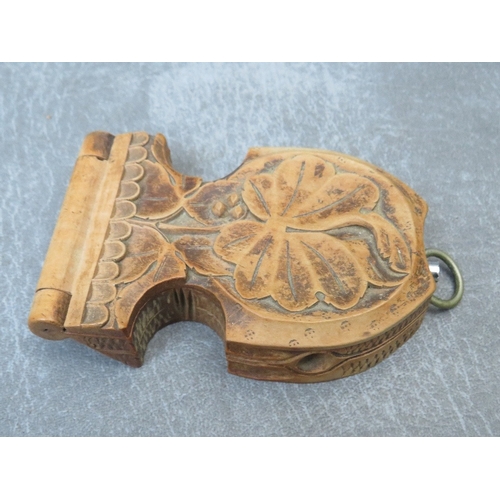 294 - A LEONIDAS GSTP MILITARY POCKET WATCH A/F, marked N1572, in a carved wooden folding stand