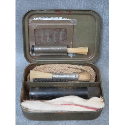 296 - A WW1 1914 PRINCESS MARY GIFT TIN, a WW2 era aluminium cigarette case engraved with a map of Africa ... 