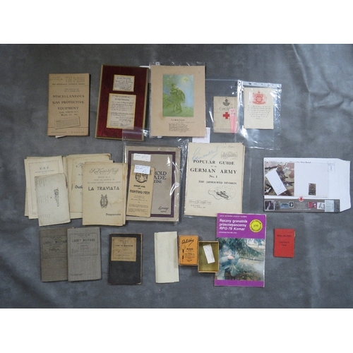 300 - A SMALL FRAME OF ARP DOCUMENTS, and a collection of military interest ephemera booklets, to include ... 