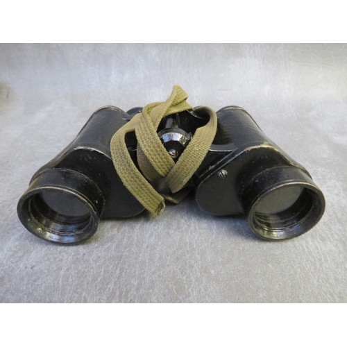 316 - WW2 1943 DATED KERSHAW BINOCULARS, prism No. 2 MkII, in canvas case with strap