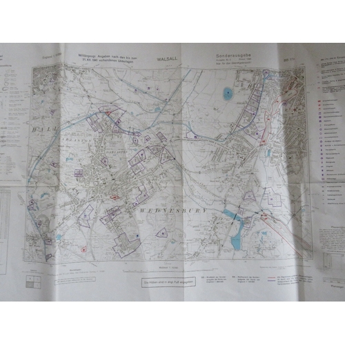 330 - THREE GERMAN WW2 1941 DATED TARGET MAPS OF WALSALL, along with German interest ephemera