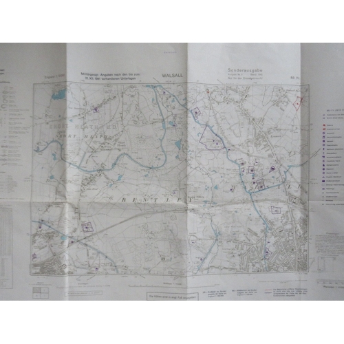 330 - THREE GERMAN WW2 1941 DATED TARGET MAPS OF WALSALL, along with German interest ephemera