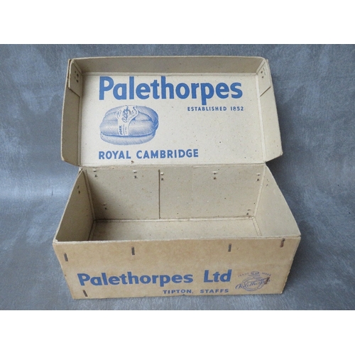 340 - A BOX OF HOME FRONT INTEREST ITEMS, to include an air raid shelter light, Palethorpes sausage box et... 