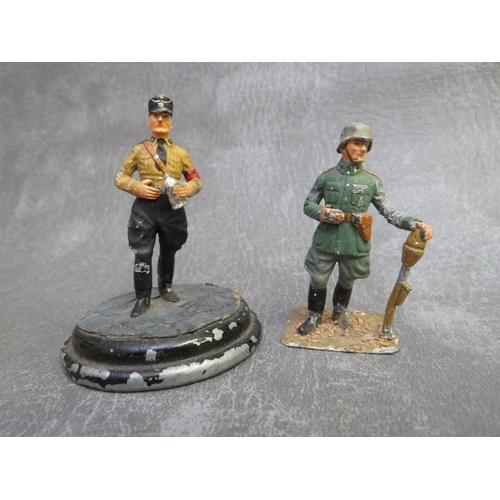 301 - A GERMAN OFFICIAL BUST DESK ORNAMENT AND MILITARY RELATED TOYS, to include lead figures of German so... 