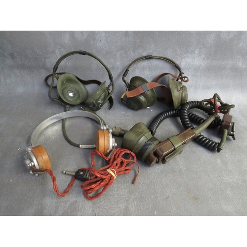 302 - TWO PAIRS OF WWII RADIO HEADPHONES, marked 5965-99-100, the first dated 1939, the second 1940, the l... 