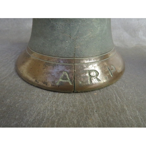 303 - TWO WW2 ARP HANDBELLS, one A/F (2)