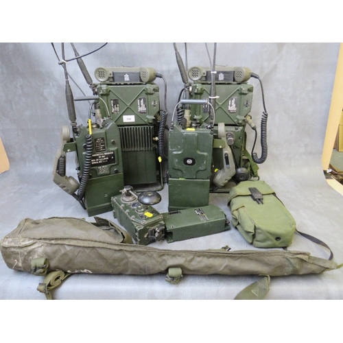 358 - A COLLECTION OF MILITARY RADIO EQUIPMENT, consisting of a back pack model 5820-99-795-3356, a trench... 