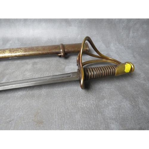 258 - AN 1840 PATTERN W. WALSCHEID SOLINGEN CAVALRY SABRE, (of the type imported to America and in use dur... 