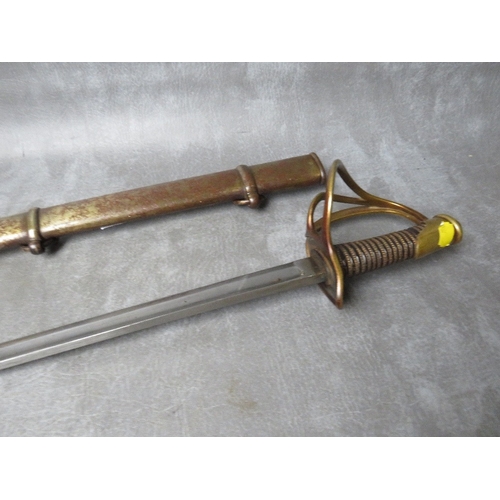 258 - AN 1840 PATTERN W. WALSCHEID SOLINGEN CAVALRY SABRE, (of the type imported to America and in use dur... 