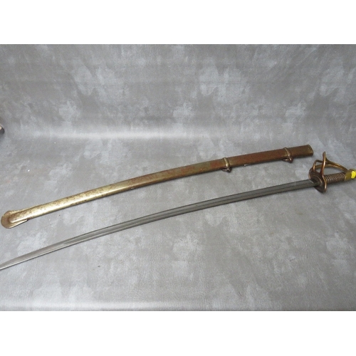 258 - AN 1840 PATTERN W. WALSCHEID SOLINGEN CAVALRY SABRE, (of the type imported to America and in use dur... 