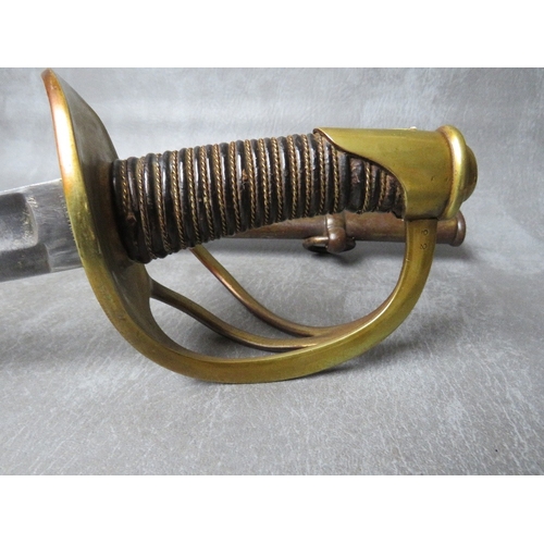 258 - AN 1840 PATTERN W. WALSCHEID SOLINGEN CAVALRY SABRE, (of the type imported to America and in use dur... 