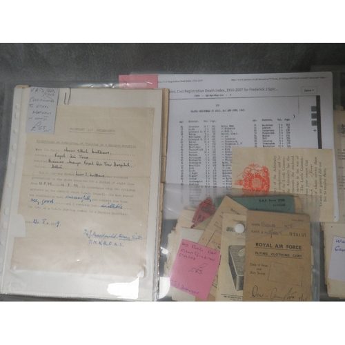 297 - A COLLECTION OF WW2 DOCUMENTS AND EPHEMERA, to include documents relating to VAD / Red Cross Ethel M... 