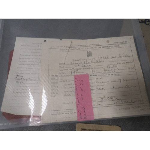 299 - A COLLECTION OF WW1 ERA DOCUMENTS AND EPHEMERA. to include an RAF ground School certificate, London ... 