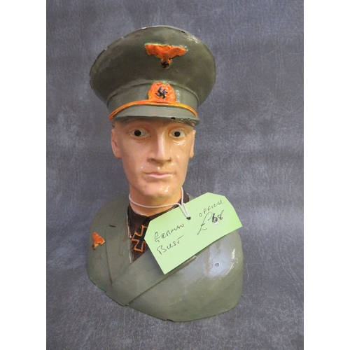 301 - A GERMAN OFFICIAL BUST DESK ORNAMENT AND MILITARY RELATED TOYS, to include lead figures of German so... 