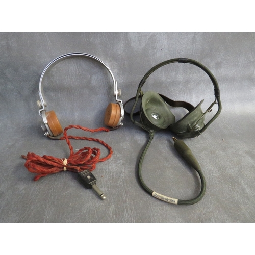 302 - TWO PAIRS OF WWII RADIO HEADPHONES, marked 5965-99-100, the first dated 1939, the second 1940, the l... 