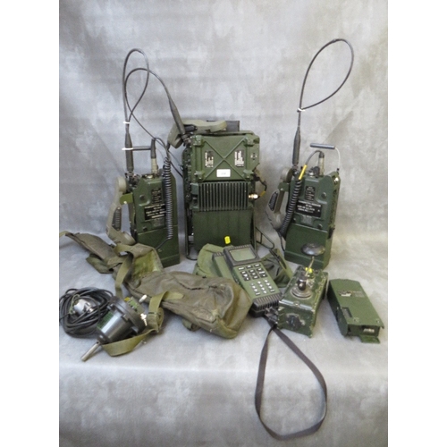 358 - A COLLECTION OF MILITARY RADIO EQUIPMENT, consisting of a back pack model 5820-99-795-3356, a trench... 