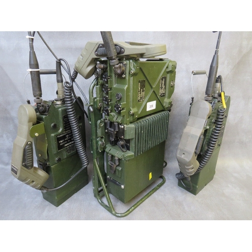 358 - A COLLECTION OF MILITARY RADIO EQUIPMENT, consisting of a back pack model 5820-99-795-3356, a trench... 