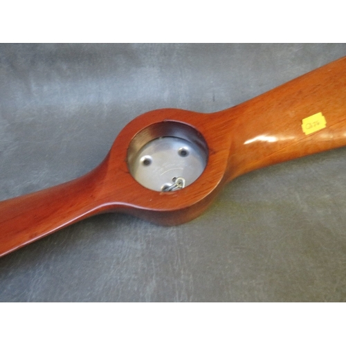 359 - AN AIRSPORT SCALE HANDMADE WOODEN AIRCRAFT PROPELLER, with central barometer boss, L 92 cm, and a 19... 