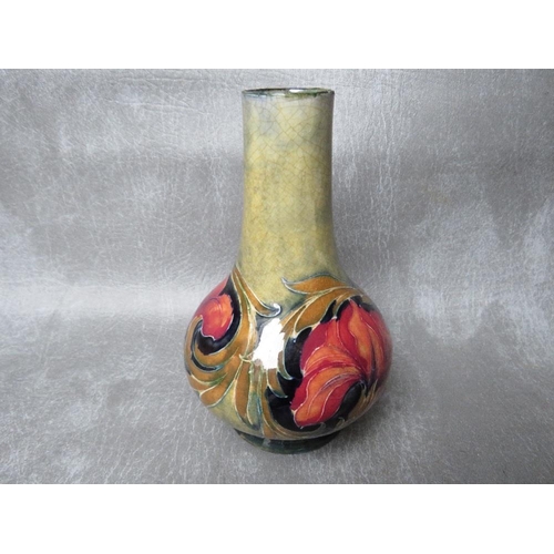 980 - A WILLIAM MOORCROFT SPANISH DESIGN PATTERN VASE, of globular form, marks to the base, H 15.5 cm, S/D