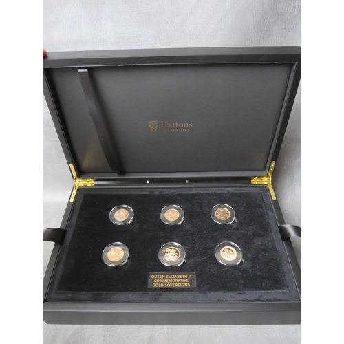 750 - QEII GOLD SOVEREIGN COMPLETE DESIGNS COLLECTION, consisting of : first portrait 1959, second portrai... 