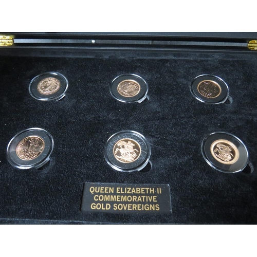 750 - QEII GOLD SOVEREIGN COMPLETE DESIGNS COLLECTION, consisting of : first portrait 1959, second portrai... 