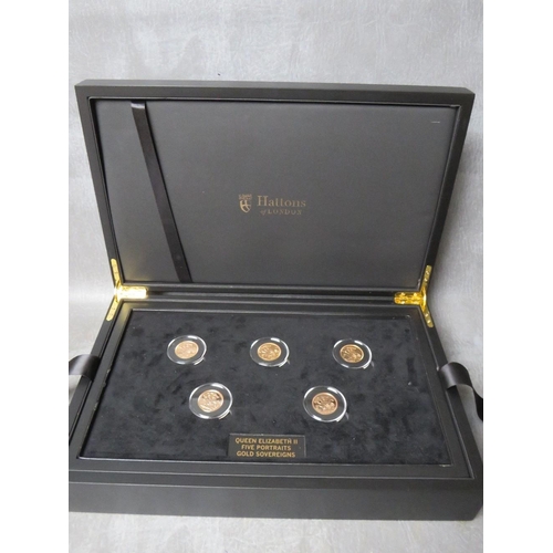 751 - QEII GOLD SOVEREIGN COMPLETE DESIGNS COLLECTION, consisting of : first portrait 1959, second portrai... 