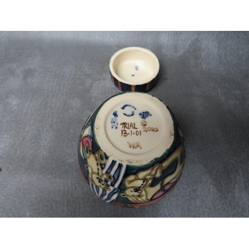 994 - A MOORCROFT 'WISH UPON A STAR; PATTERN TRIAL GINGER JAR AND LID, impressed and signed marks to base,... 