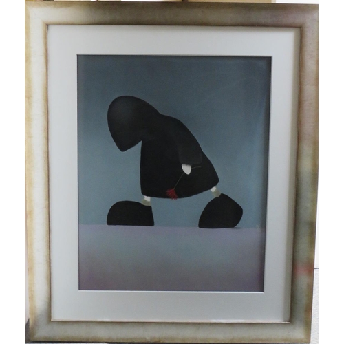 443 - MACKENZIE THORPE (1956). ' DON'T HURT MY HEART', original pastel, signed lower right, framed and gla... 