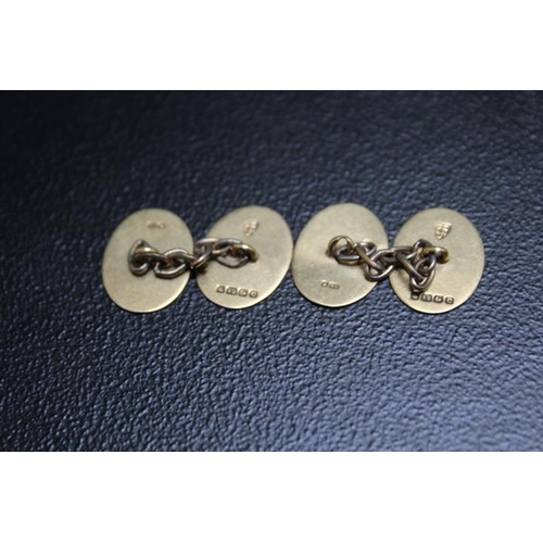 659 - A PAIR OF HALLMARKED 9 CARAT GOLD CUFFLINKS, approx weight 5.9g