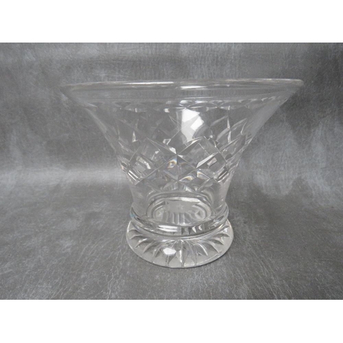 930 - WHITE STAR LINE INTEREST - a flared cut glass circular bowl etched with the flag of The White Star L... 