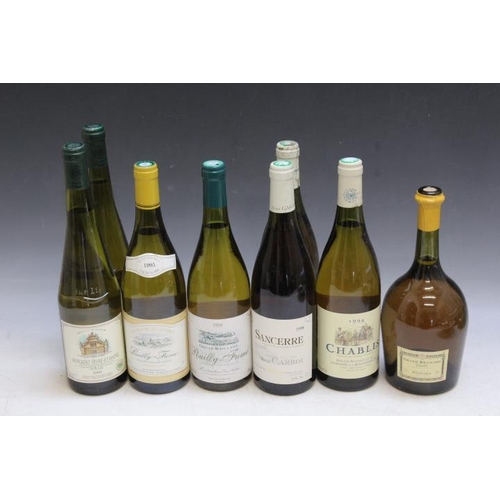 881 - 8 BOTTLES OF FRENCH WHITE WINE TO INCLUDE 1 BOTTLE OF GRAND REGNARD CHABLIS 1999 (SEAL BROKEN, CORK ... 