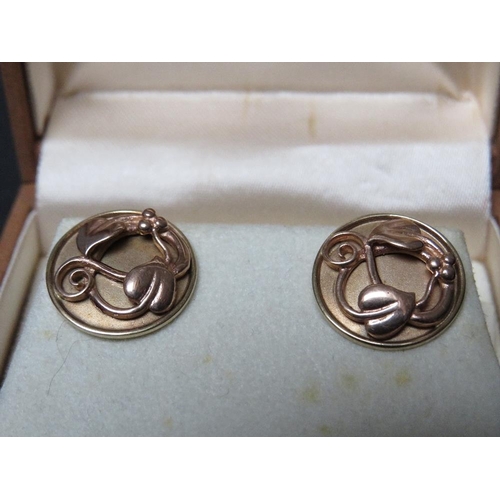 692 - A VINTAGE CLOGAU 9CT GOLD CELTIC DESIGN 'TREE OF LIFE' EARRINGS, total approx. weight 6.26 g, in box... 