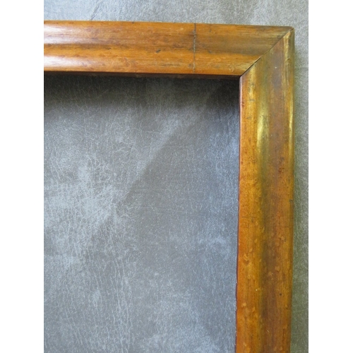 424 - A 19TH CENTURY MAPLE FRAME, frame W 3.5 cm, rebate 42 x 32 cm