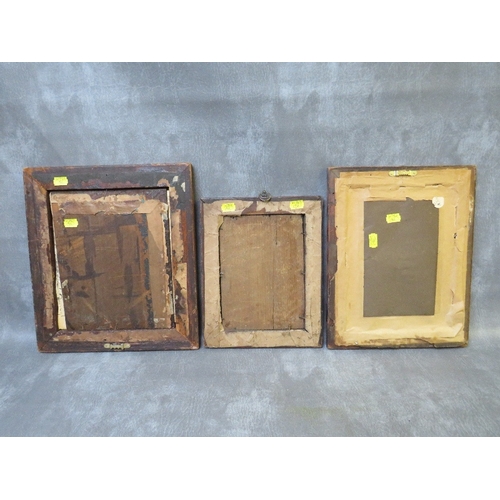 426 - THREE 19TH CENTURY MAPLE FRAMES, frame W 4.5 cm, 2 x 3.5 cm, rebates 25 x 21 cm, 25 x 19 cm and 20 x... 