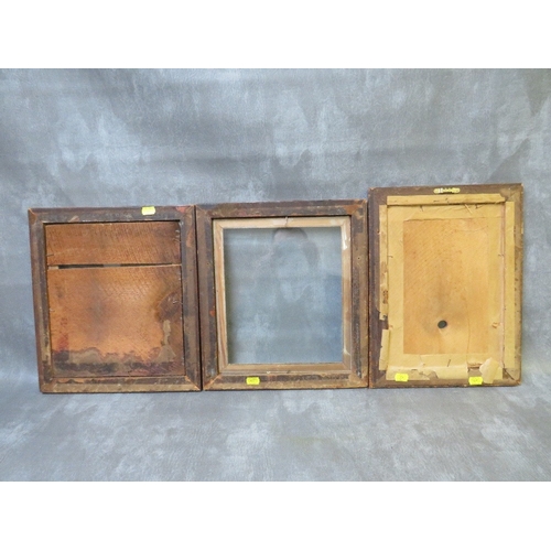 427 - THREE 19TH CENTURY MAPLE FRAMES, all glazed, frame W 4 cm, 2 x 3.5 cm, rebates - two x 29 x 25 cm an... 