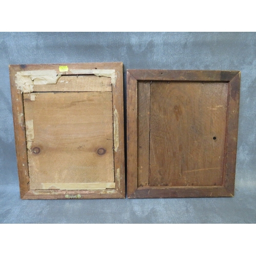 428 - TWO 19TH CENTURY MAPLE FRAMES. one glazed, frame W 3.5 cm, rebates 32 x 24 cm, 30 x 25 cm