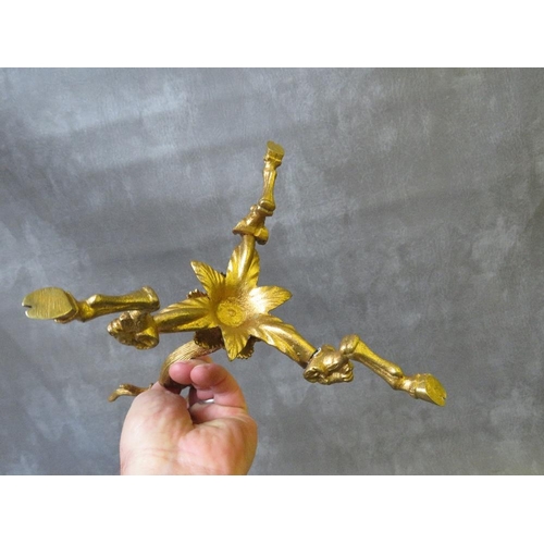 861 - A 19TH CENTURY GILT METAL POCKET WATCH STAND, in the shape of a stork, H 38 cm