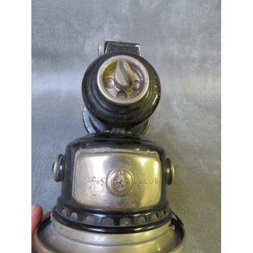 1115 - A VINTAGE LUCAS ACETYLENE MOTOR CYCLE LAMP, H 17 cm