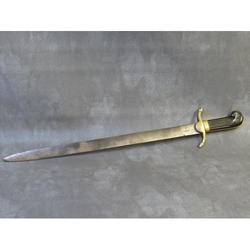 1111 - A LATE 19TH / EARLY 20TH CENTURY GERMAN HUNTING SWORD, blade L 52 cm, overall L 66 cm