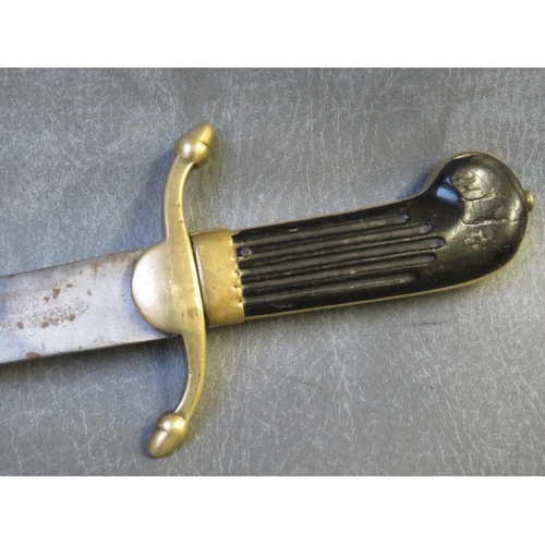 1111 - A LATE 19TH / EARLY 20TH CENTURY GERMAN HUNTING SWORD, blade L 52 cm, overall L 66 cm