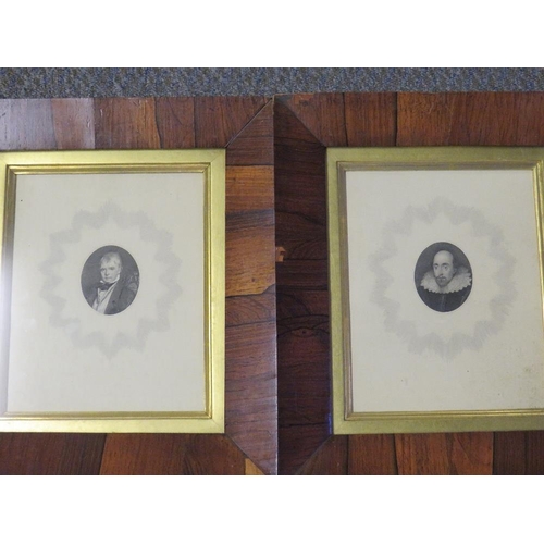 416 - AFTER EDWARD FRAIN. A pair of oval portrait studies of William Shakespeare and Sir William Scott, se... 