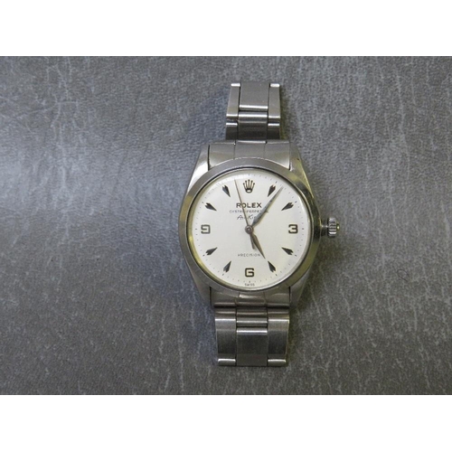 741 - ROLEX - A STAINLESS STEEL 1960s OYSTER PERPETUAL AIR KING WRISTWATCH, Ref. 5500, No. 13E817, white d... 