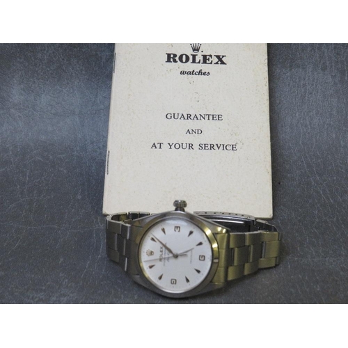 741 - ROLEX - A STAINLESS STEEL 1960s OYSTER PERPETUAL AIR KING WRISTWATCH, Ref. 5500, No. 13E817, white d... 