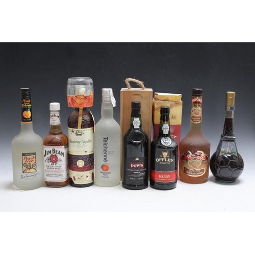 923 - 8 BOTTLES OF ASSORTED SPIRITS, liqueurs etc to include 1 bottle of Jim Beam Bourbon